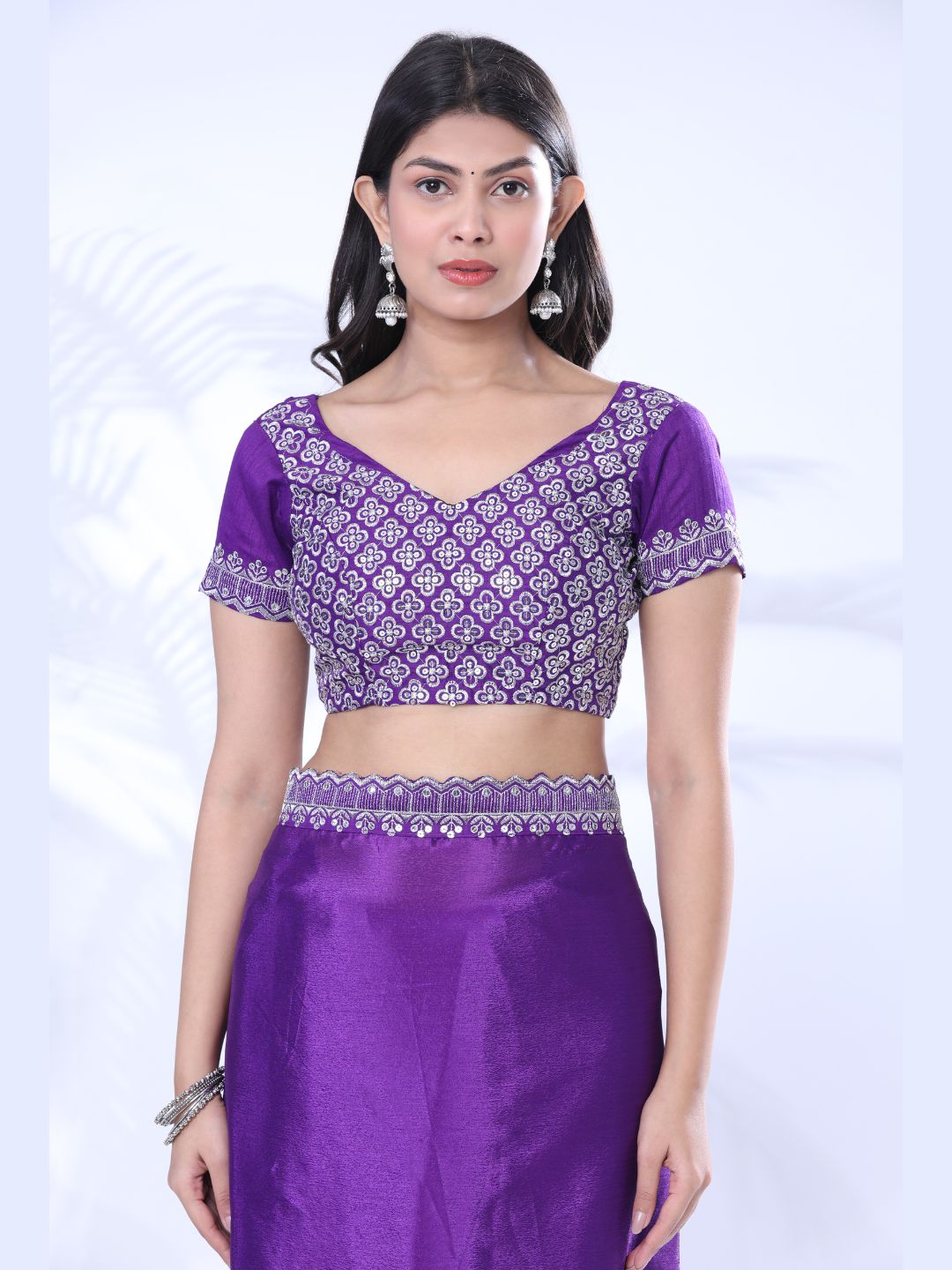 Chinon Embroidery Sequence Lace Border Saree