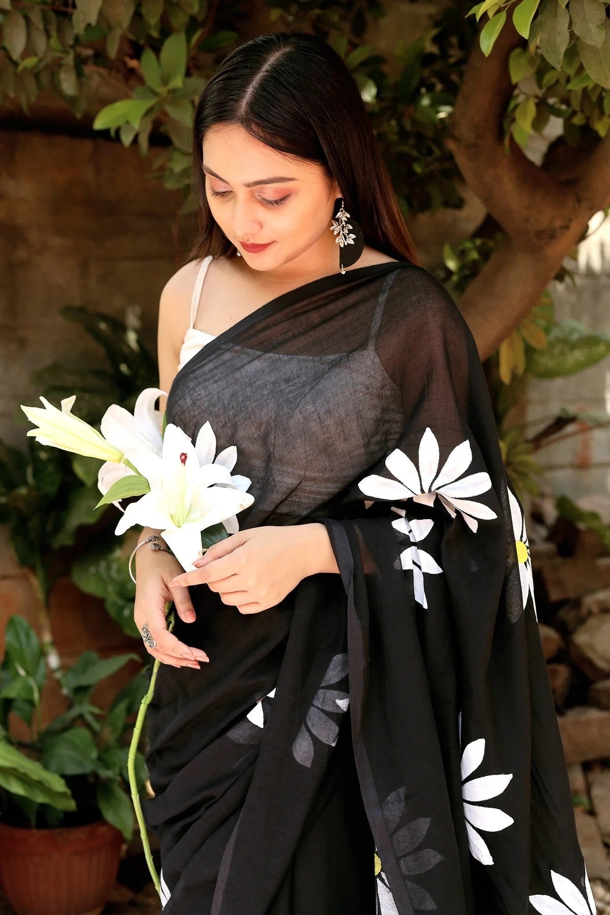 Floral Print Handloom Pure Cotton Saree