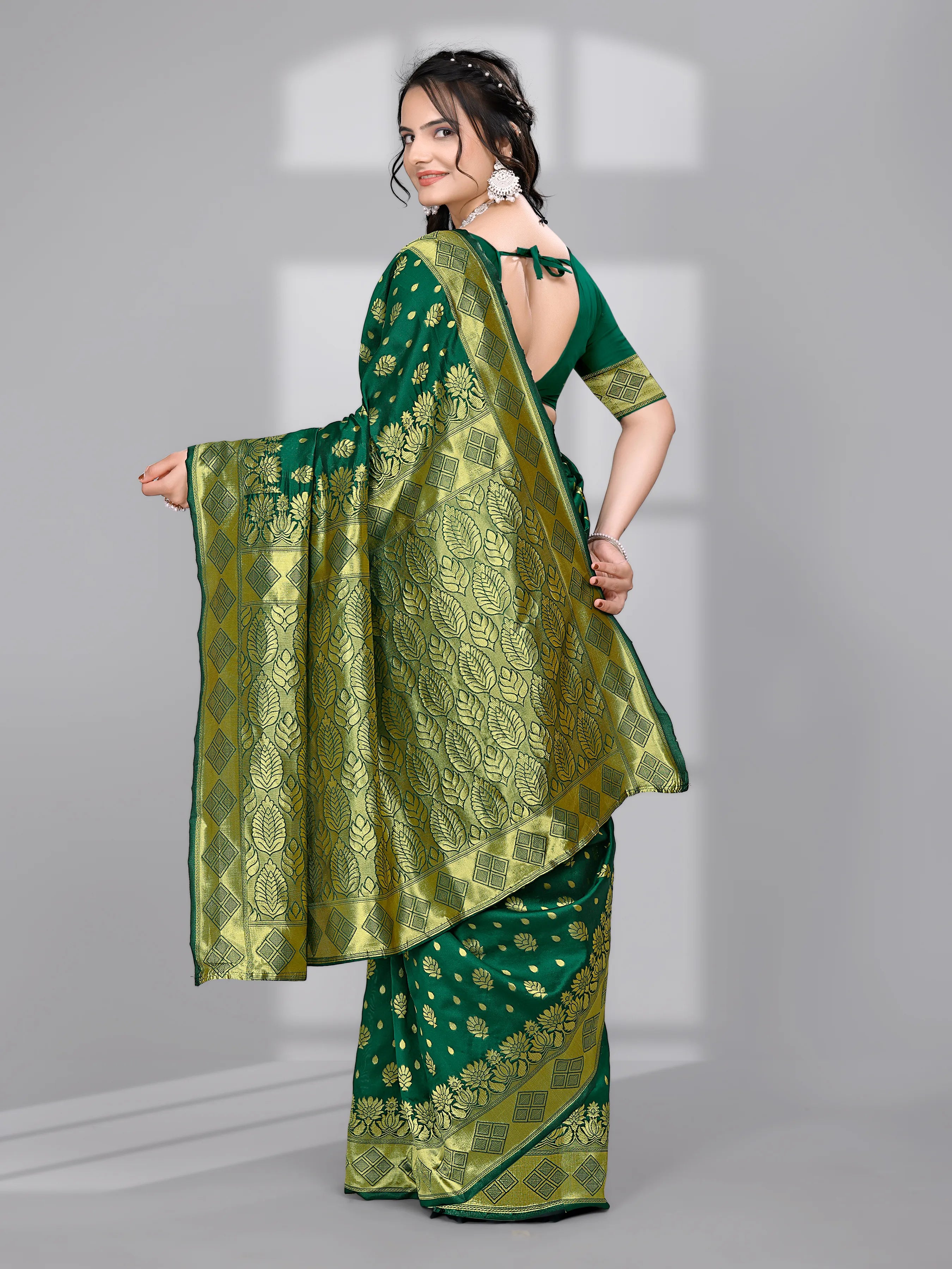 Ready to Wear Woven Banarasi Jacquard Pure Silk Saree