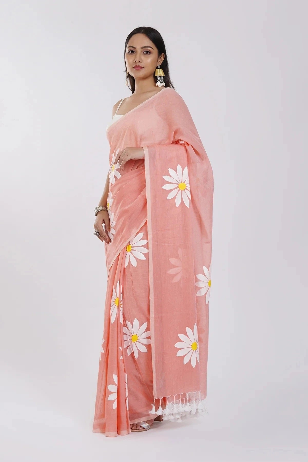 Floral Print Handloom Pure Cotton Saree
