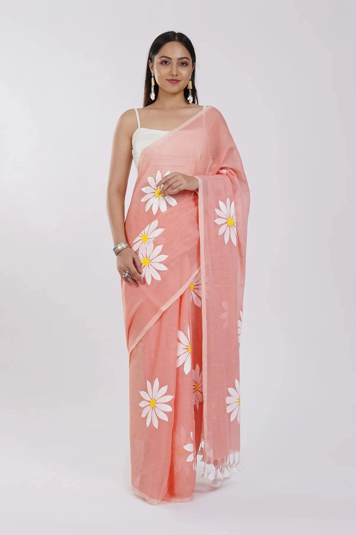 Floral Print Handloom Pure Cotton Saree