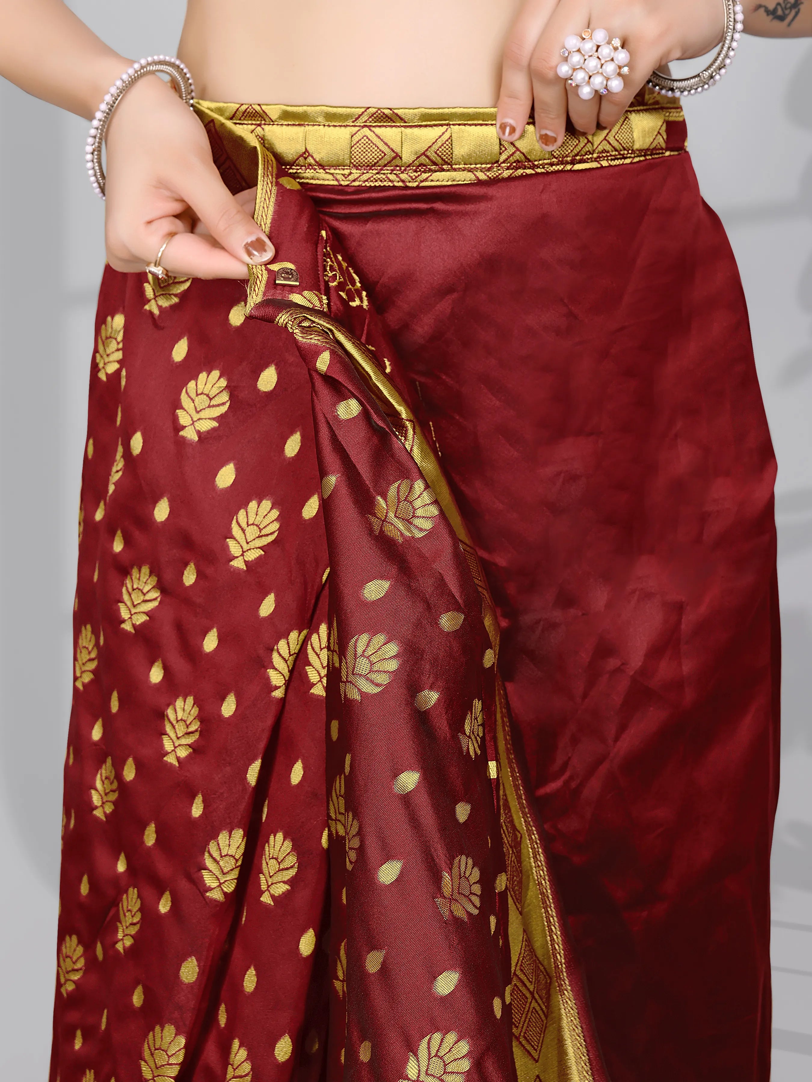 Ready to Wear Woven Banarasi Jacquard Pure Silk Saree