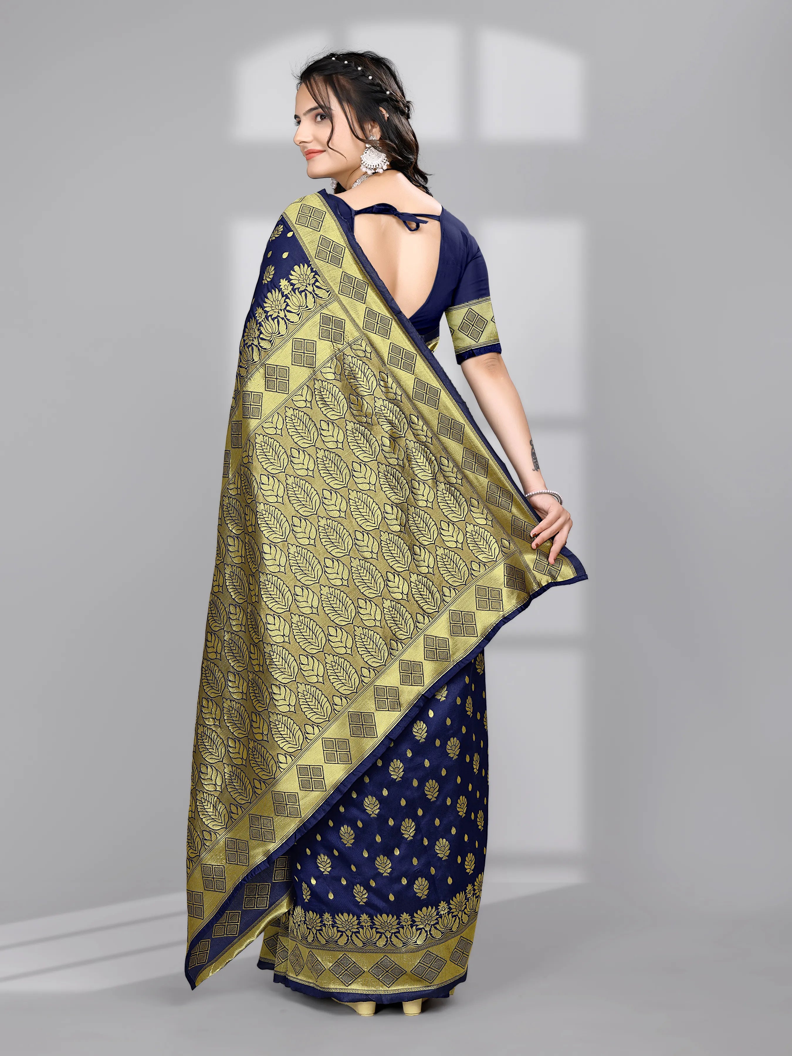 Ready to Wear Woven Banarasi Jacquard Pure Silk Saree