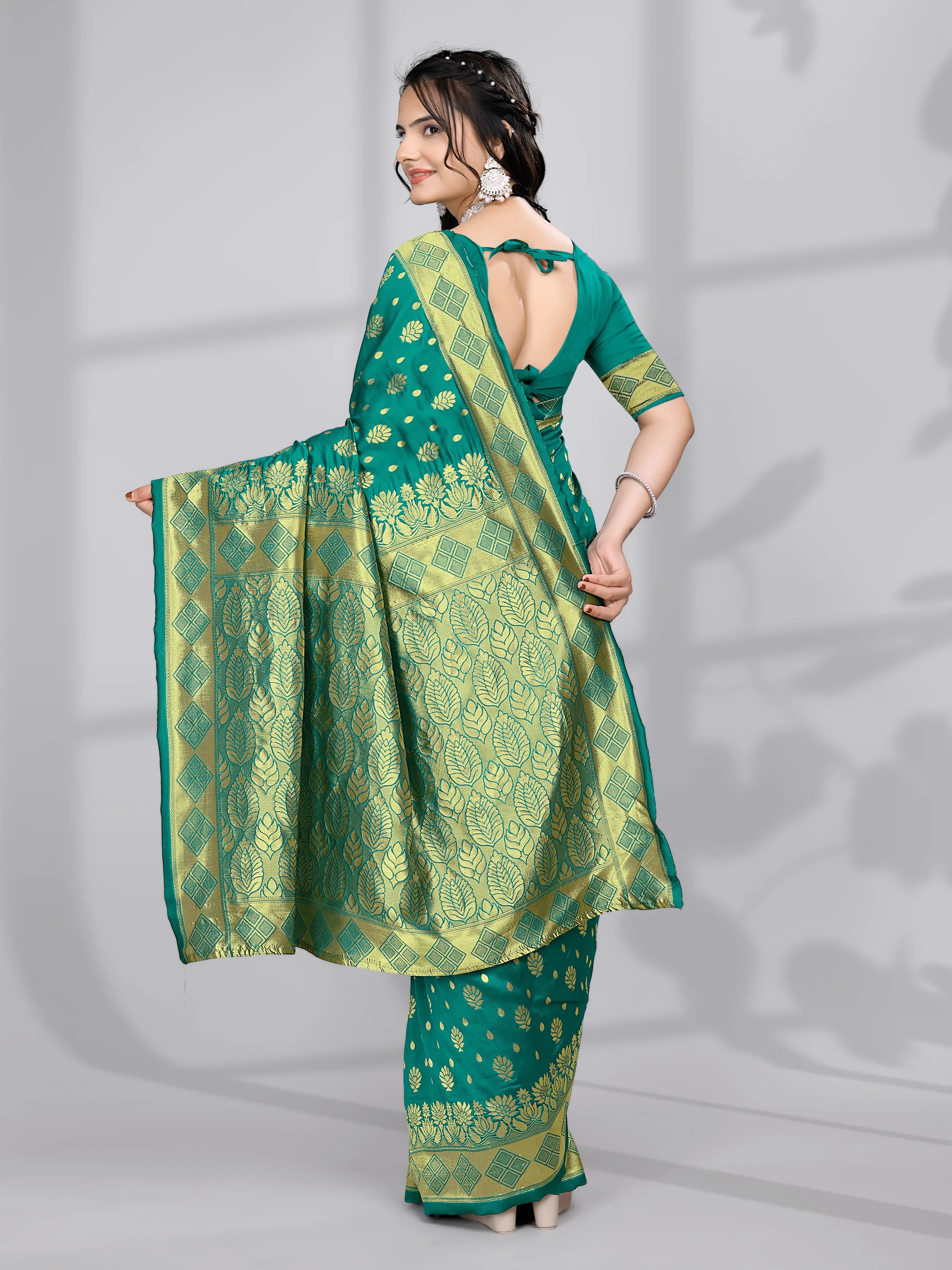 Ready to Wear Woven Banarasi Jacquard Pure Silk Saree