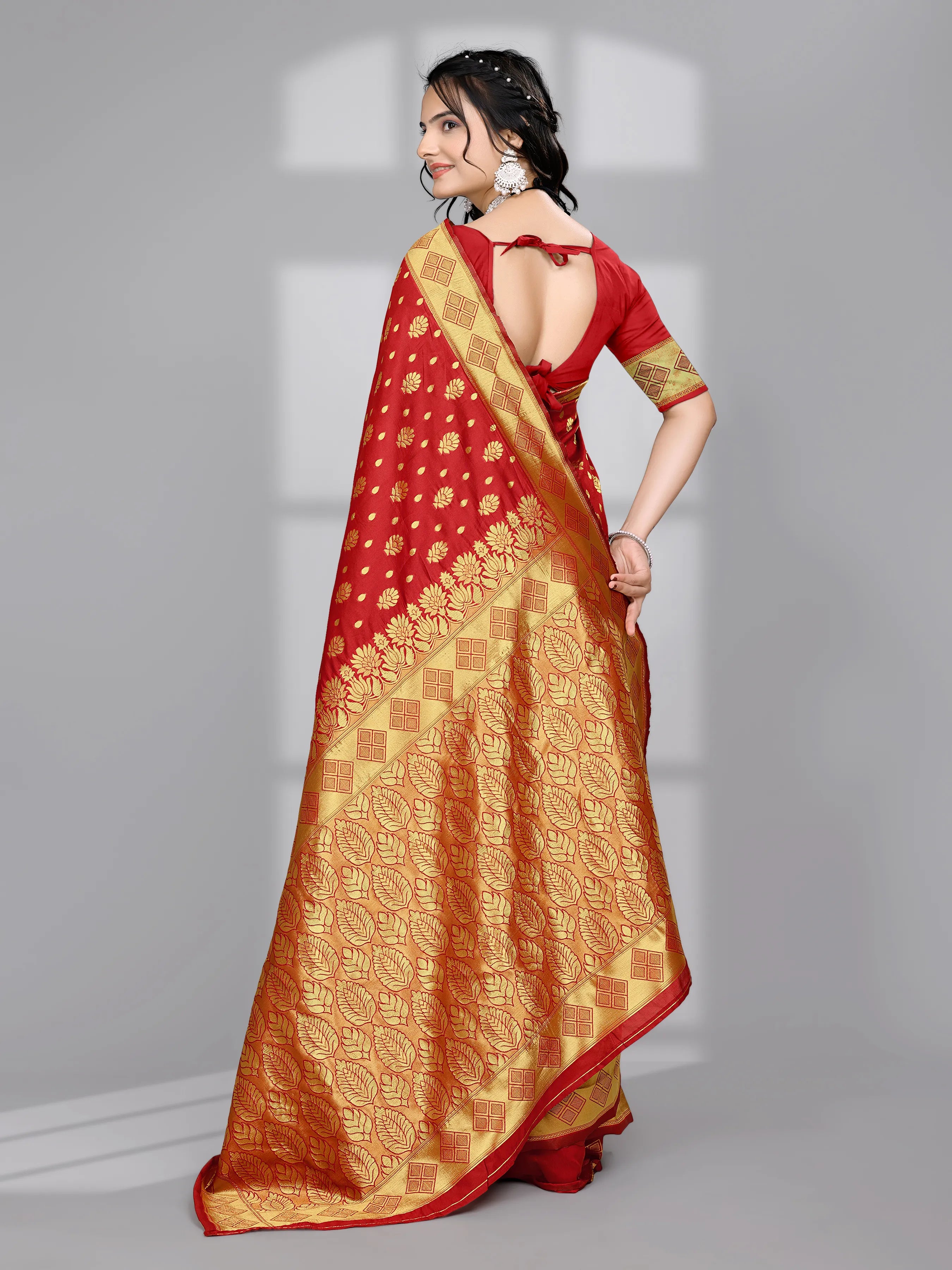 Ready to Wear Woven Banarasi Jacquard Pure Silk Saree