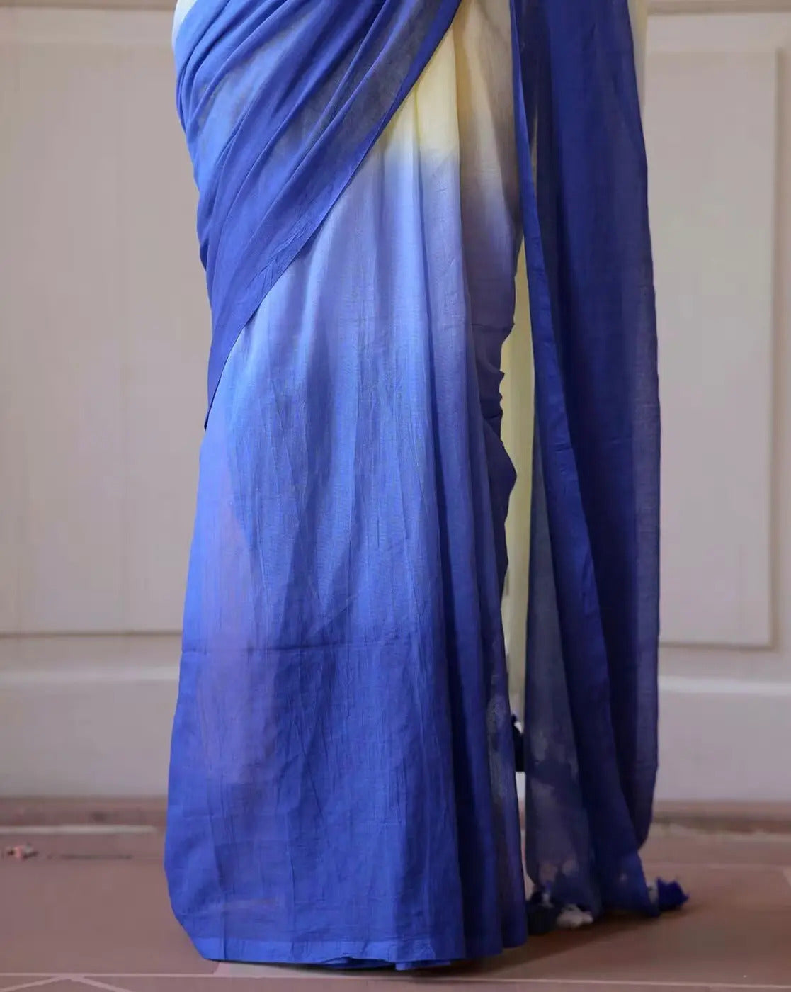 Multicolor Striped Cotton Linen Printed Saree