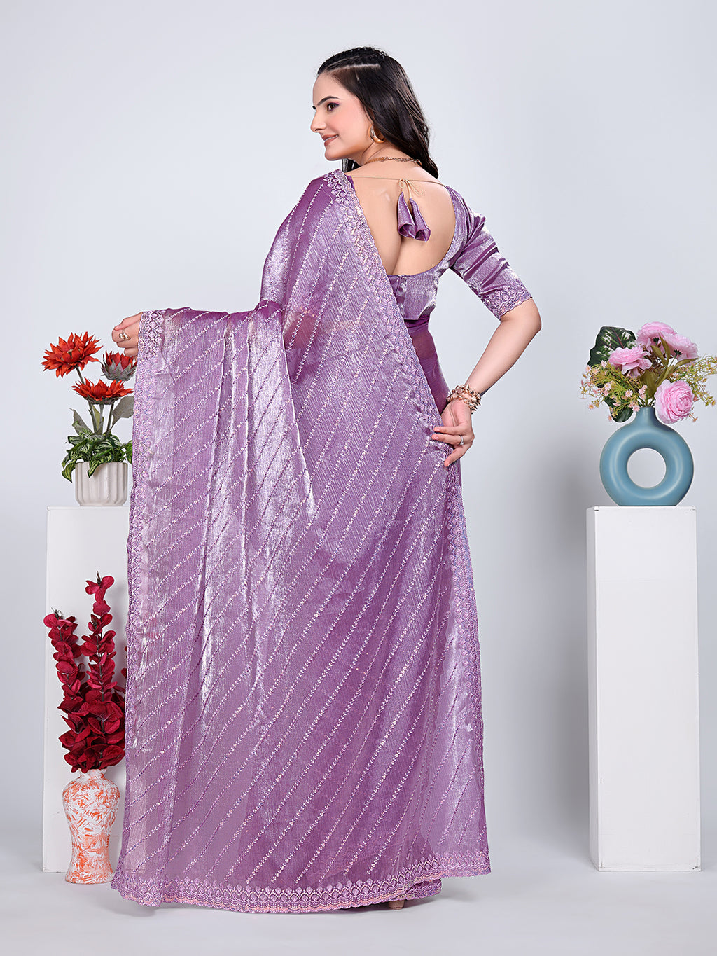Jimmy Chu Embroidered sequins Saree