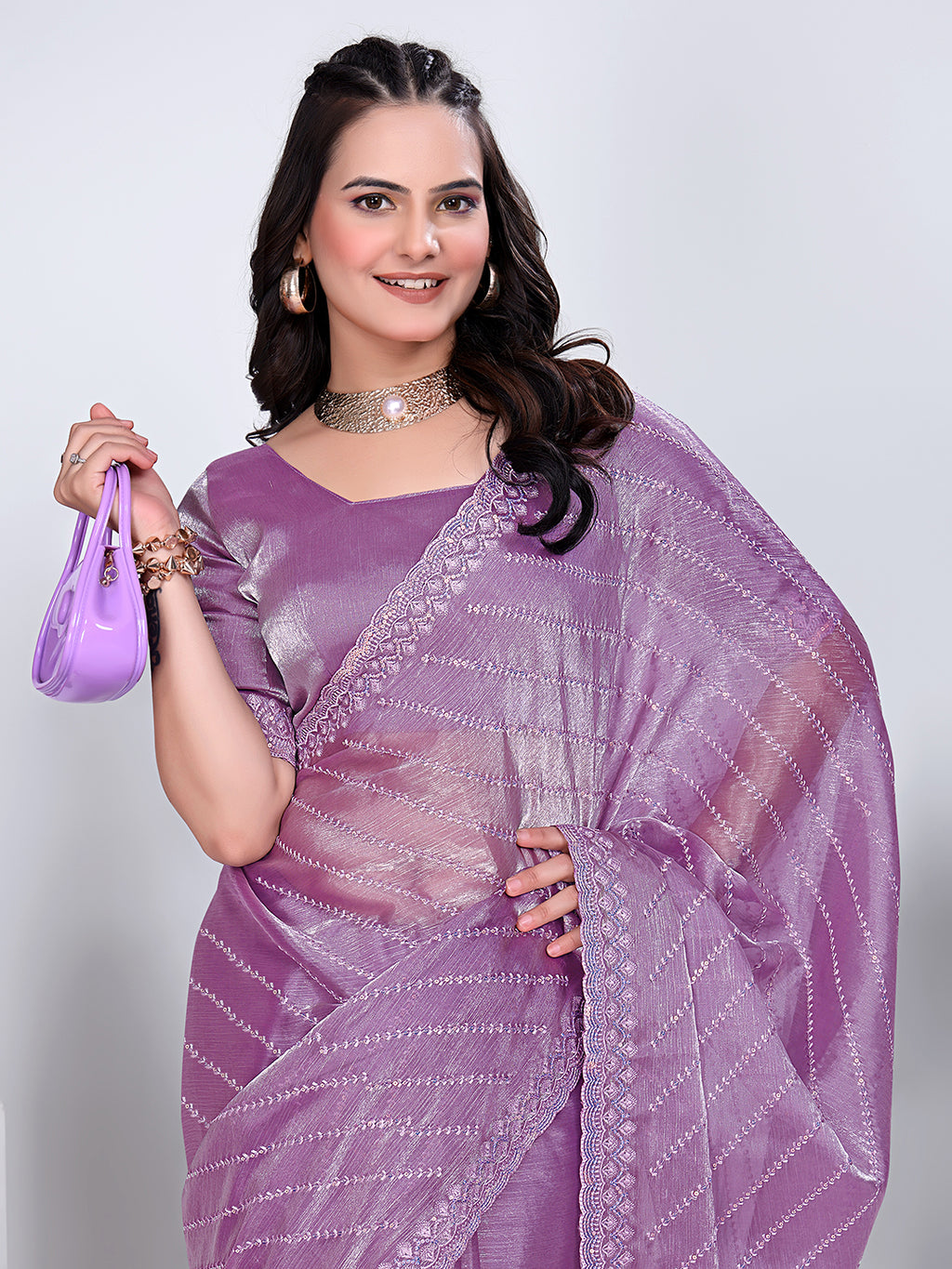 Jimmy Chu Embroidered sequins Saree