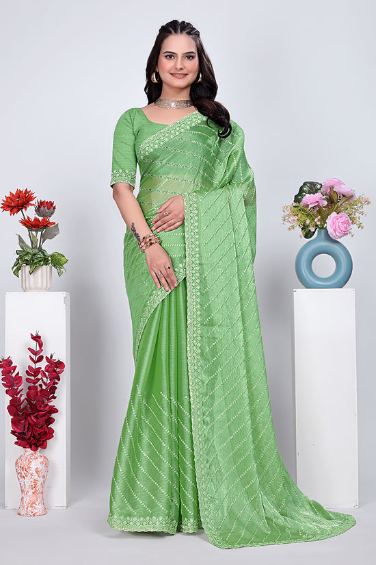 Jimmy Chu Embroidered sequins Saree