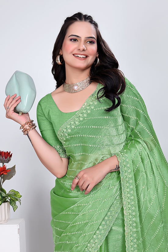 Jimmy Chu Embroidered sequins Saree