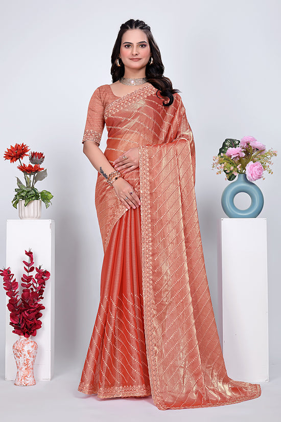 Jimmy Chu Embroidered sequins Saree