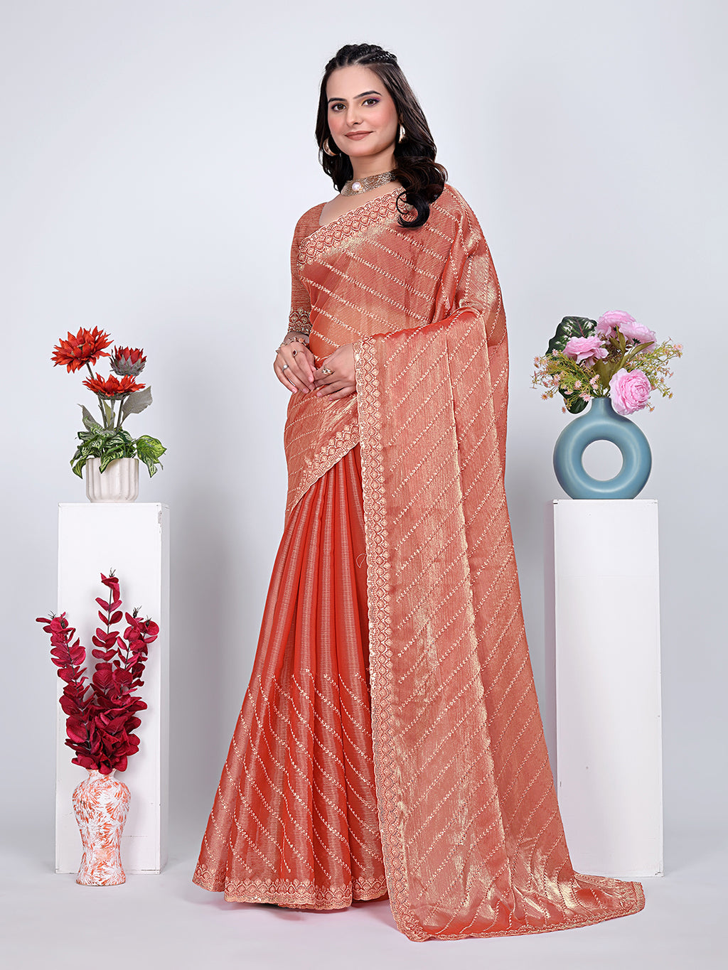 Jimmy Chu Embroidered sequins Saree