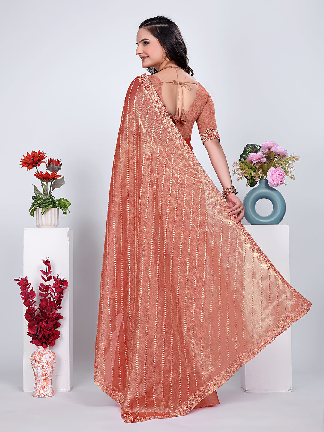 Jimmy Chu Embroidered sequins Saree
