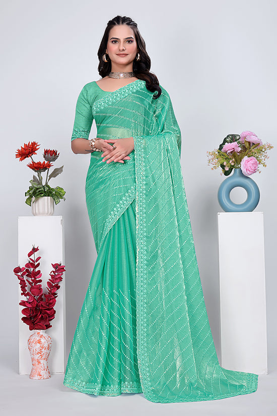 Jimmy Chu Embroidered sequins Saree