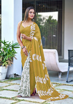 Mulmul Cotton Block Printed Saree