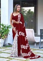 Mulmul Cotton Block Printed Saree