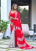 Mulmul Cotton Block Printed Saree