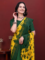 Ready-to-Wear Floral Leaf Print Simmer Silk Saree