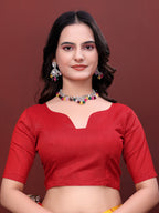 Ready-to-Wear Floral Leaf Print Simmer Silk Saree