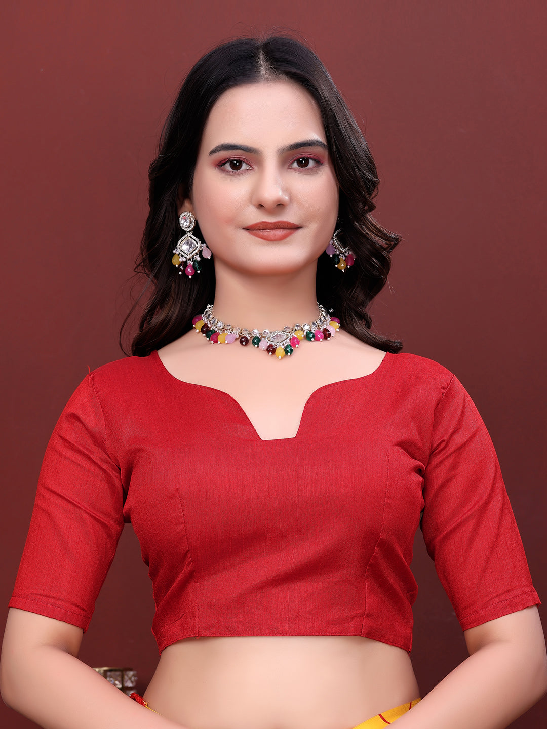 Ready-to-Wear Floral Leaf Print Simmer Silk Saree