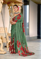 Floral Hand Block Print Classic Mulmul Cotton Saree
