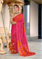 Floral Batik Hand Block Print Classic Mulmul Cotton Saree