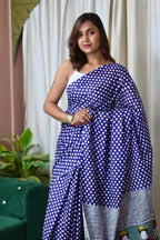 Polka Dot Printed Mulmul Cotton Saree for Woman