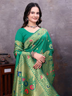 Ready to Wear Banarasi Jacquard Silk Saree with Gold Zari Woven Work