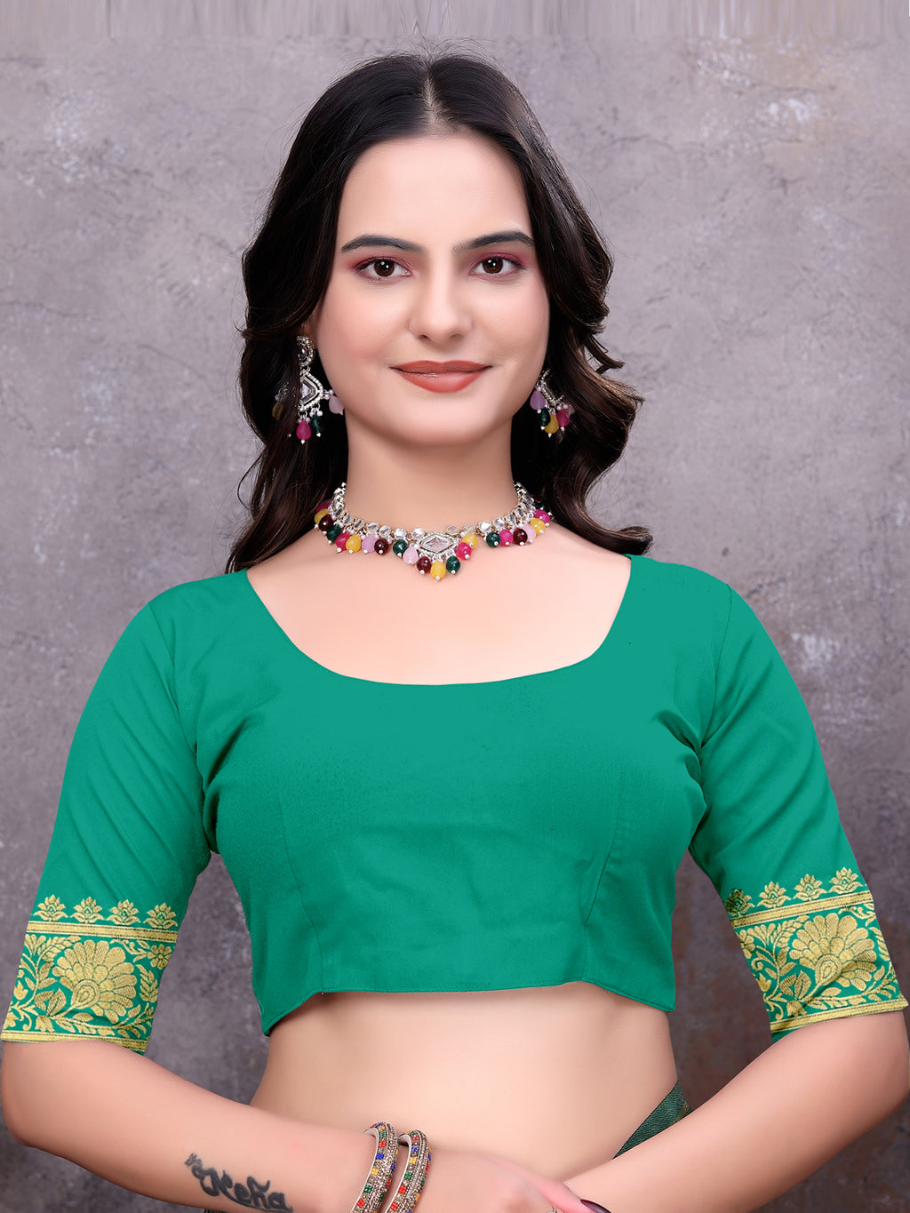 Ready to Wear Banarasi Jacquard Silk Saree with Gold Zari Woven Work