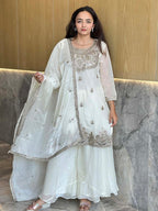 Premium Satin Ethnic Suit with Embroidered Dupatta