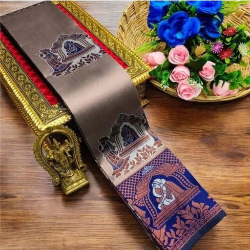 Woman's Pattu Silk Kanjivaram Style Woven Festival & Party Wear Saree with Unstitched Blouse