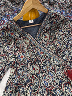Printed Cotton Anarkali Kurta Set With Handwork on The Neckline