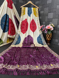 Satin Silk Bandhani Print Saree with Embroidered Border - Pionex Fab