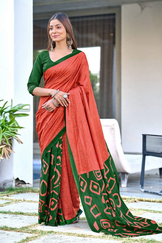 Block Printed Mulmul Cotton Saree