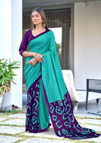 Block Printed Mulmul Cotton Saree