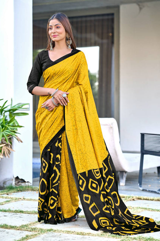 Block Printed Mulmul Cotton Saree