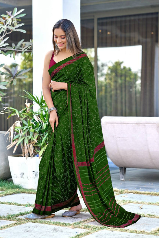 Printed Mulmul Cotton Block Pattern Saree