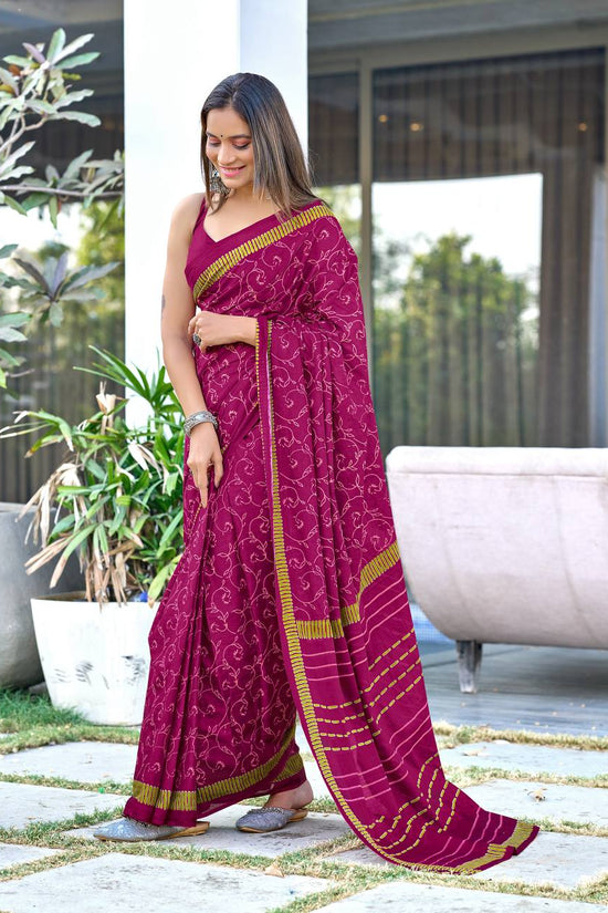 Printed Mulmul Cotton Block Pattern Saree
