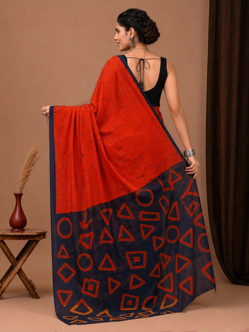 Pure Cotton Geometric Printed Saree