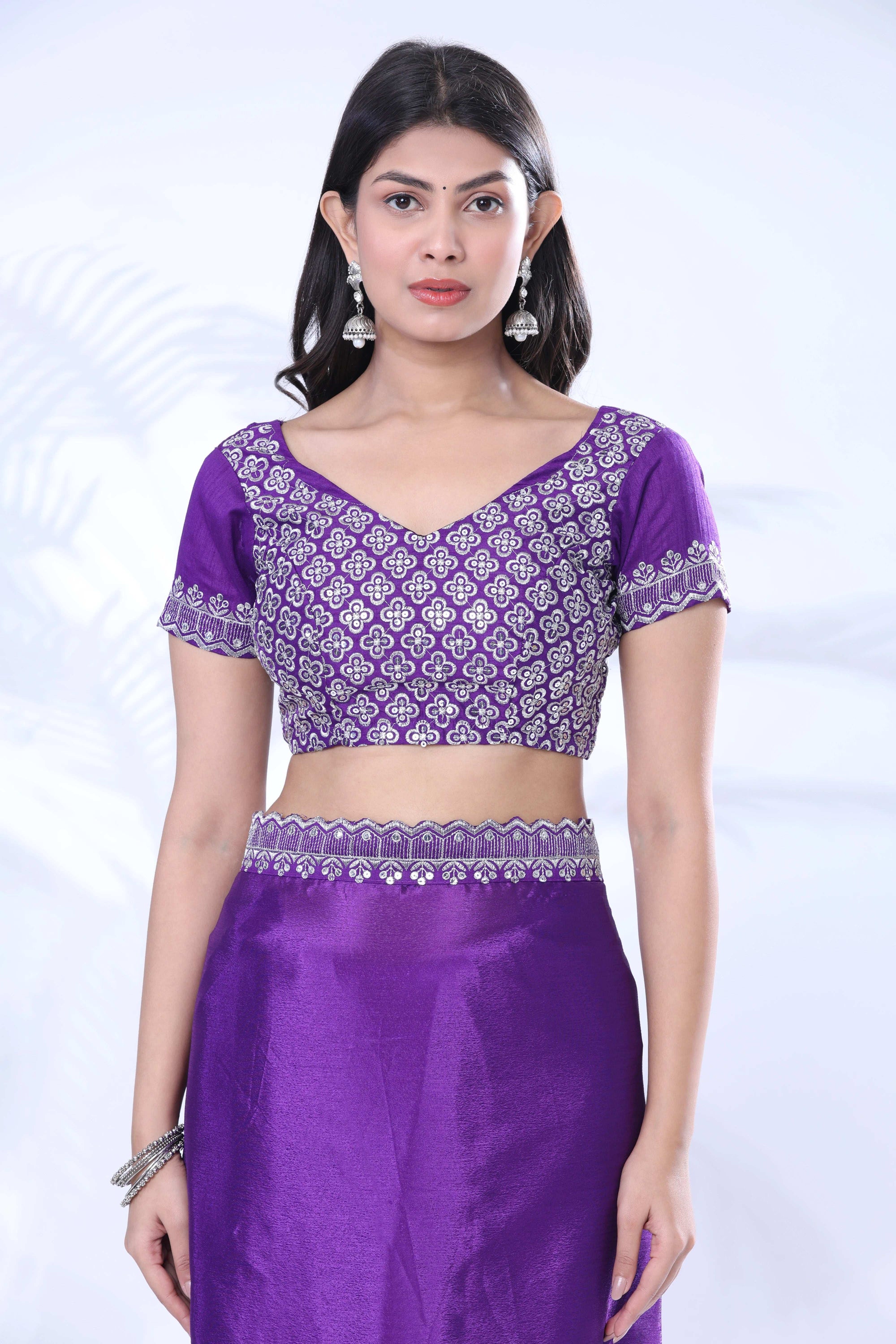 Chinon Embroidery Sequence Lace Border Saree