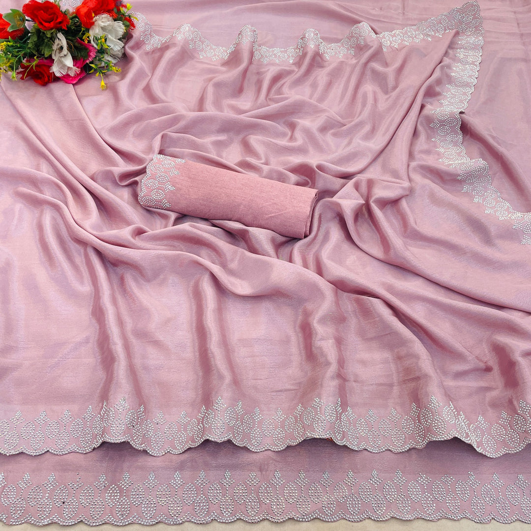 SIROSKI DAIMOND WORK SILK SAREE