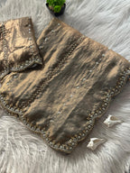 Hand-Embellished Silk Saree with Moti, Cutdana & Sequin Work