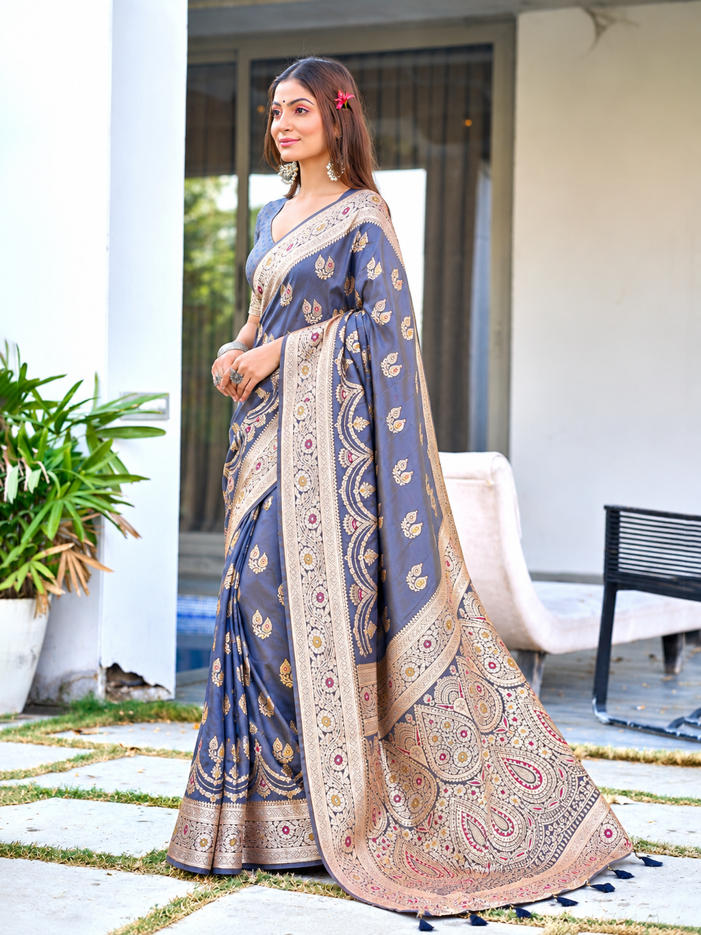 Ready to Wear Pathni Woven Pure Silk Saree