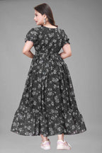 Elegant Georgette Maroon Fit and Flare Dress for Women