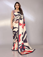 Abstract Print Crepe Silk Saree for Party Wear