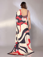 Abstract Print Crepe Silk Saree for Party Wear