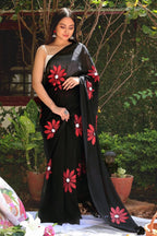 Floral Print Handloom Pure Cotton Saree