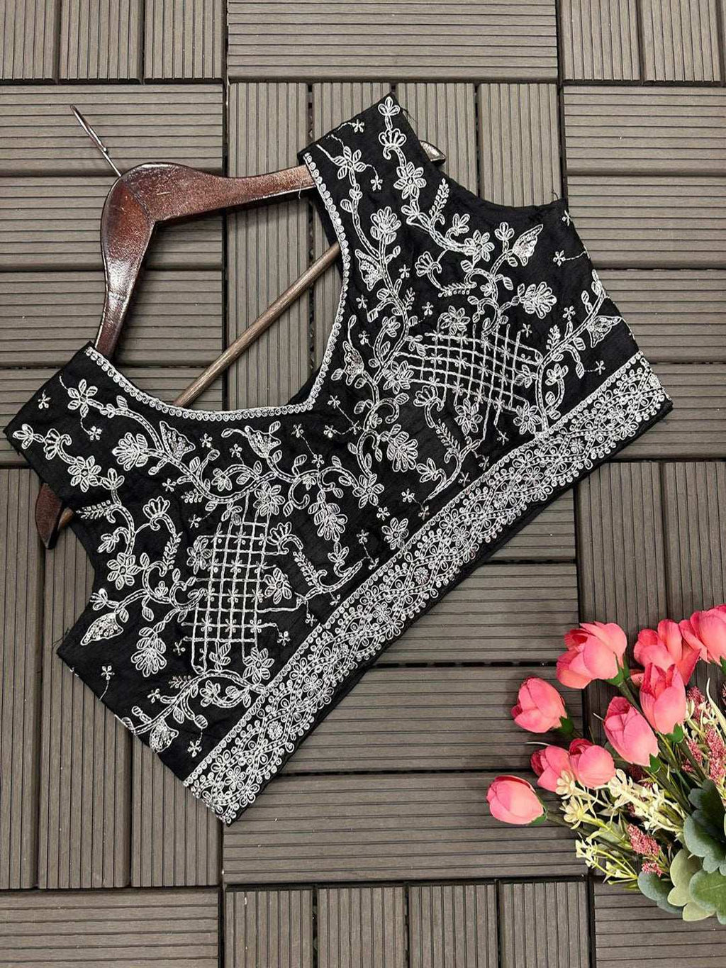 Embroidery Cording Work Ready To Wear Saree