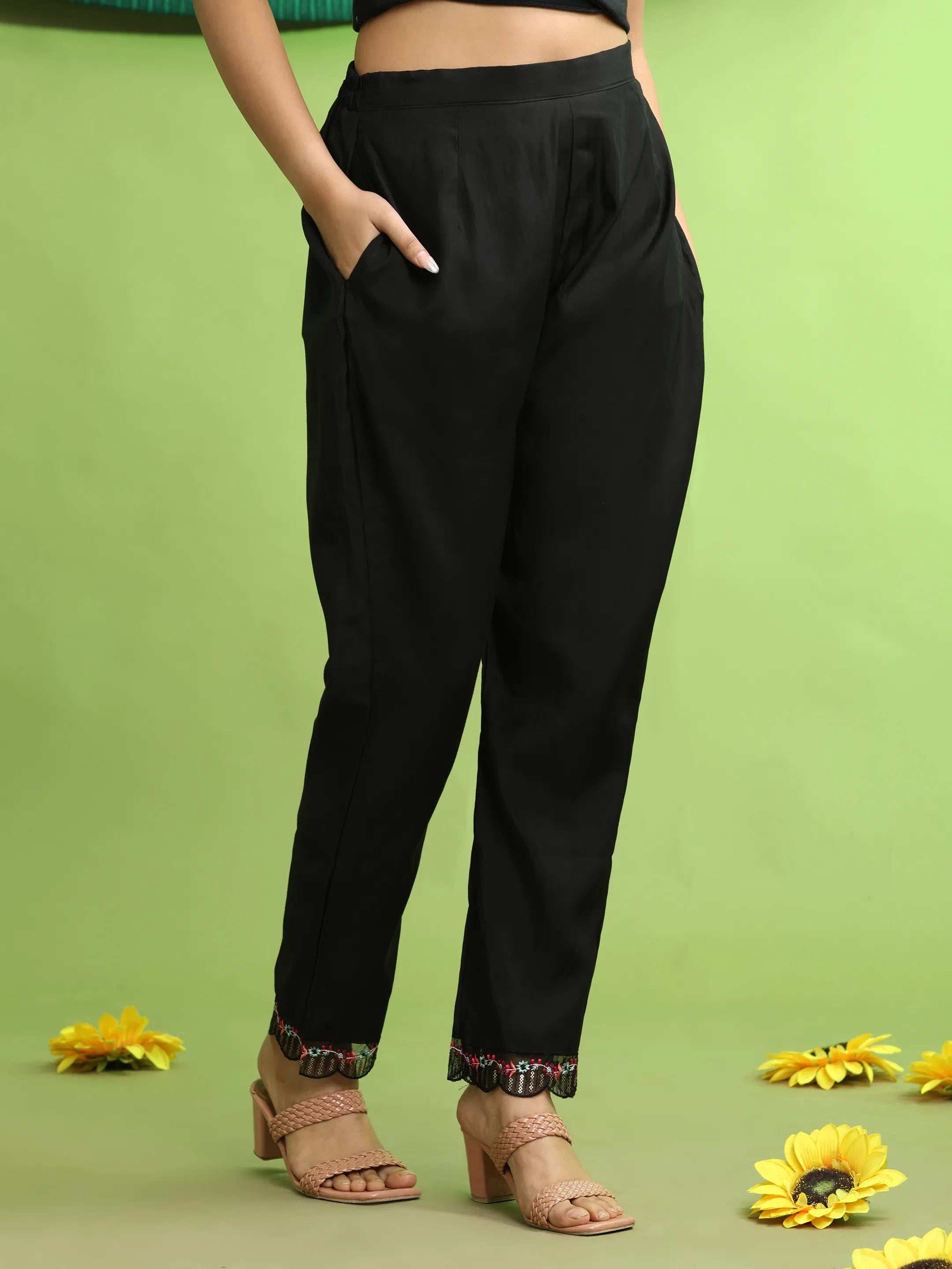 Roman Silk Embroidery Hand Work Kurta Pant Set With Dupatta