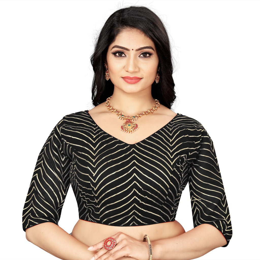 Georgette Padded Blouse with Full Embroidery Work